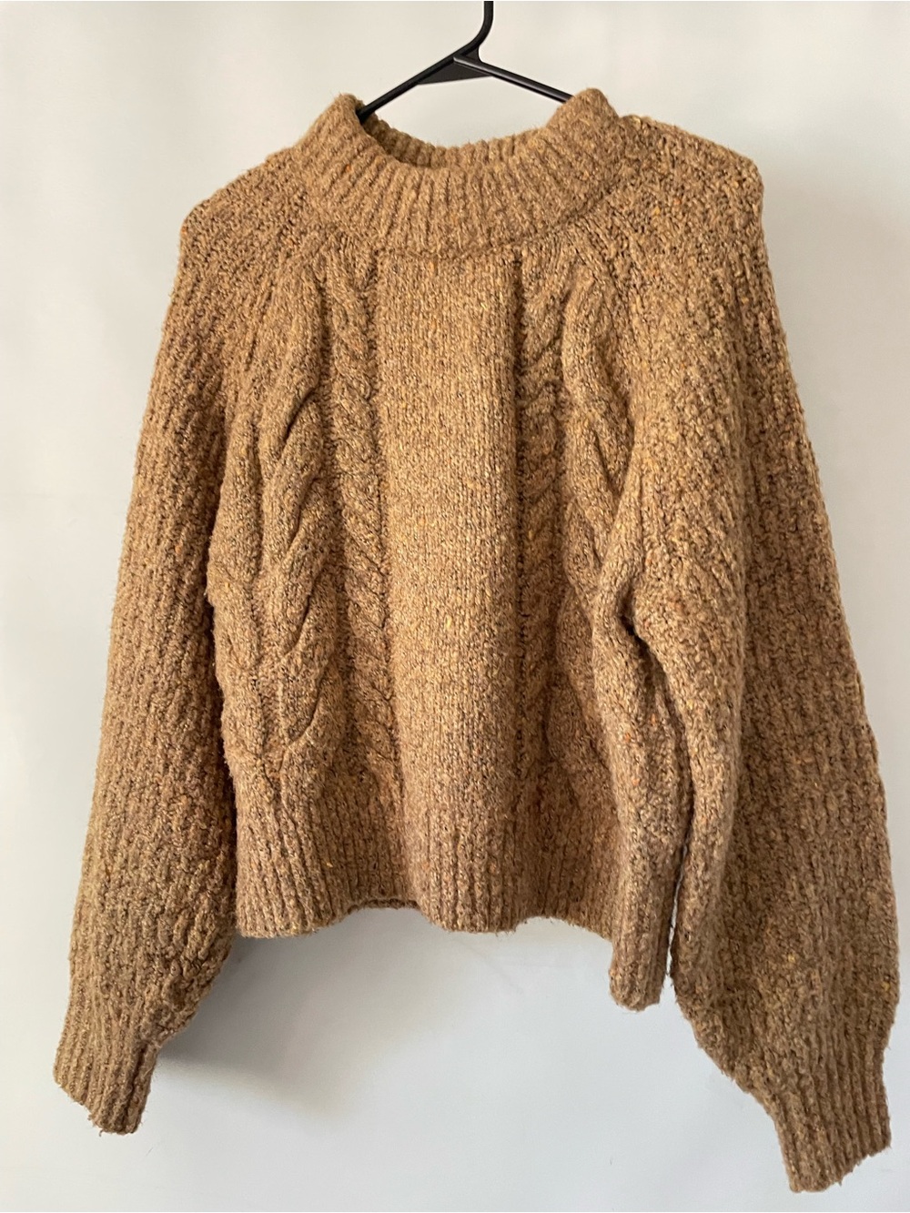 Universal Thread Chunky Cable Knit Sweater - Camel Mock Turtleneck Size S
